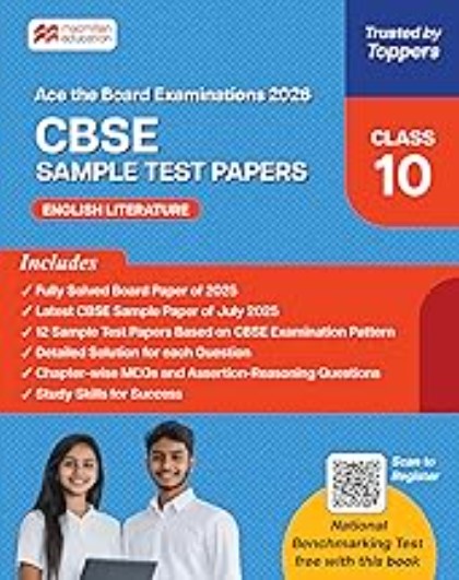 CBSE Class 10 English Literature Sample Test Papers | 2026 Exam Prep | Solved Board Paper 2025 | 12 Practice Papers | MCQs | QR Solutions | Macmillan